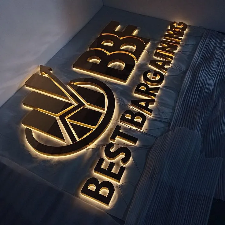 Metallic Backlit Sign